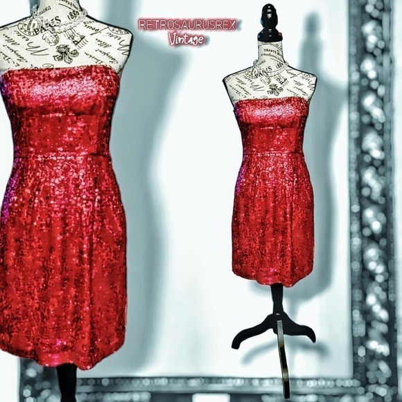 Bcbgmaxazria Barbie Core Hot Pink Matte Sequin Mini Party Dress, 2 - Picture 1 of 9